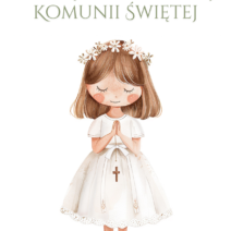 BRZYDKA KARTKA Kolekcja Pierwsza Komunia Święta - Pamiątka Pierwszej Komunii Świętej – Dziewczynka w wianku