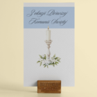 Pamiątka Pierwszej Komunii Świętej – Kartka z ilustracją świecy niebieska