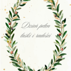 BRZYDKA KARTKA Kolekcja Pierwsza Komunia Święta - Pamiątka Pierwszej Komunii Świętej – Wianek oliwny i złote akcenty Brzydka Kartka.png